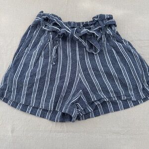 Waist Striped Blue Shorts